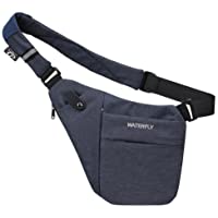 Los mejores  - DEKINMAX Mochila Bandolera Hombre Bolsa de Pecho Pequeña Casual Portatil Deportes Mochila Trabajo (Azul Oscuro)